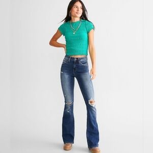 Flying Monkey Broken Promises High Rise Stretch Flare Jean Size 26